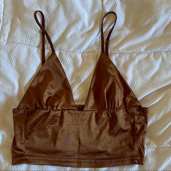 Tops - brown silk tank